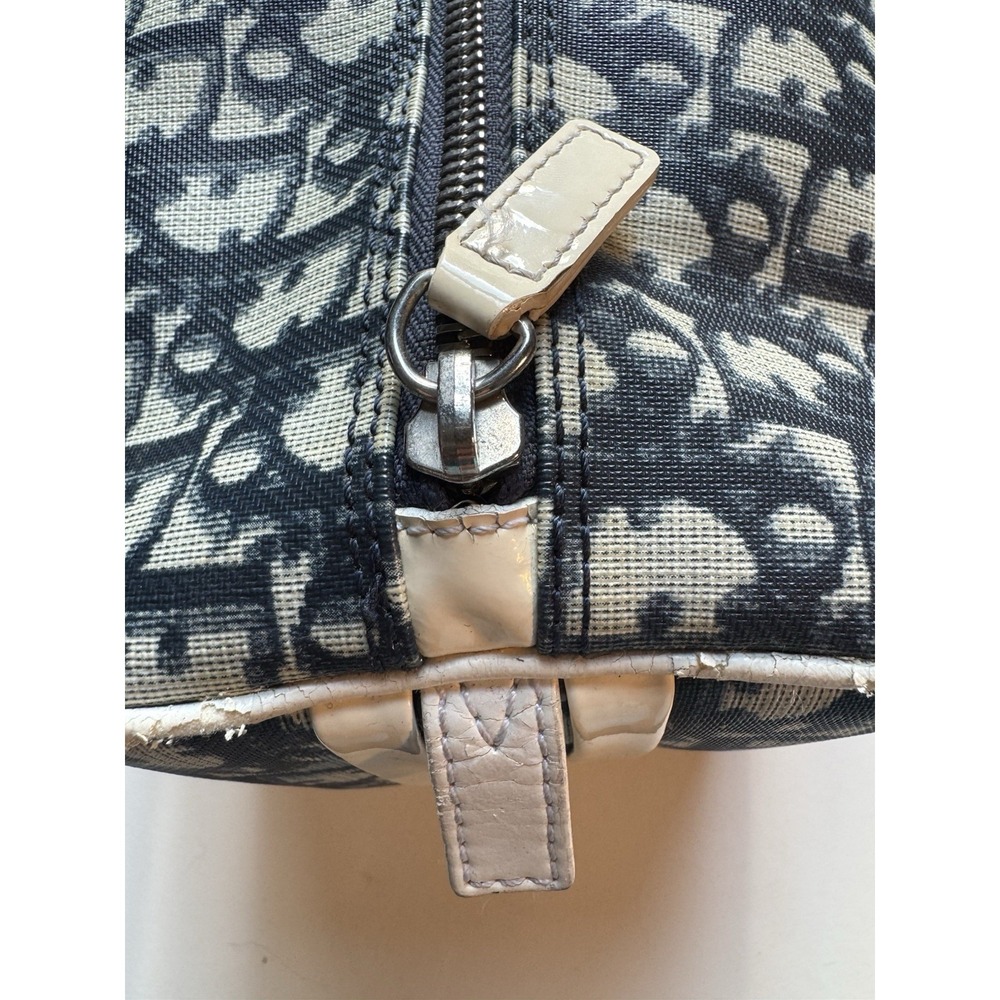 Christian Dior Trotter Bag Monogram Blue Canvas Leather Handbag - Picture 3 of 16